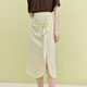 
Fan Silan 23FS12132 ruffled pleated skirt commuter solid color mid-length lower slit skirt for women light purple S