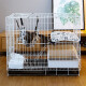TANGQI cat cage large household cat villa cat house cattery cat nest double layer with tray folding pet iron cage cat white 83*58*69cm