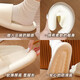 Qyckaby-Hausschuhe für Frauen im Sommer, einfache weiche Sohle und leichtes Badezimmer, Nicht-Schlupfsandalen von Paaren, beige 38-39 für 37-38 geeignet