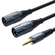 
Akihabara (CHOSEAL) 3.5mm to single card XLR high-fidelity XLR dual card amplitude computer sound card connected to speaker amplifier mixer 3.5 to dual card XLM QS3523 1.5 meters