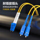 Nokoxin carrier-grade optical fiber jumper single-mode dual-core LC-LC Gigabit armored pigtail cable anti-rat, tensile and bending resistant and can be customized single-mode dual-core LC-SC 5 meters