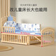 Airidge Crib Massivholz lackfrei bewegbares Spleißen großes Bett Baby Bett Multifunktional Windel Tisch Neulinge BB Bett großes Bett + Krontierparty Blaues Fünf-teiliger Set