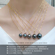 Haitong Tahitian black pearl pendant single for women, round, simple and versatile seawater pearl necklace, elegant clavicle chain gift, with silver chain 11-12mm
