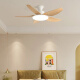 
Beautiful lamps and Guangdong Zhongshan lamps simple modern fan lamp restaurant chandeliers cream wood style dining room dining table fan chandeliers full spectrum 46-673A absorb black top dark wood grain leaves
