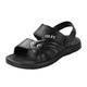 
Huili Shanghai Men's Sandals Casual Outdoor Middle-aged Dad Summer Soft Sole Beach Shoes Anti-Slip Sandals 3883 Black 42