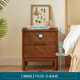 Lin's Home Modern Simple Solid Wood Bedside Table Bedside Cabinet Storage Lin's Wood Industry PK2B Walnut Color Bedside Table
