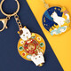 Museum, Cultural and Creative Palace Cat Car Keychain Ring Couple Pendant Starry Sky Decoration Pendant Birthday Gift Christmas Stargazing Cat