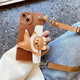 Lieehaen Xiaomi mobile phone case briquettes doll coin purse protective cover trendy men and women strap crossbody Internet celebrity couple style all-inclusive anti-fall plush doll brown - jumping bear card holder - crossbody rope exclusive for Xiaomi 11