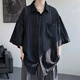OEMG Kurzärärmungshemd Herren Sommer Lose Hong Kong Style Ins High-End-Ice Seidenjacke für Männer, Teenager C841 White XL [Empfohlen 135-150jin [Jin ist 0,5 kg]]