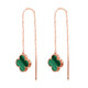 Fire shell 18K gold four-leaf clover ear wire color gold rose gold gold earrings earrings au750 gold earrings 520 Valentine's Day gift 18K rose gold red agate
