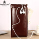 Geburtstagsgeschenk für Freund Ehemann Manbang Herren Lange Brieftasche echtes Leder-Reißverschluss Leder Handtasche Herren japanische und koreanische ultra-dünne weiche Leder Brieftasche Trendy Mobiltelefon Brieftasche MBQ19311Af Plain Coffee Farbe