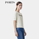 PORTS Women's Clothing Shopping Mall The same style as early autumn versatile soft focus beads printed knitted T-shirt LP9K719SKT021 Milk White XS