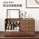 SHUSHI dust-proof cosmetics storage box wooden dresser desktop drawer-type large-capacity skin care product storage rack with mirror dust-proof cosmetics storage box with mirror 48.5*19*25cm
