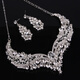 
Muchen European and American bride necklace alloy diamond large crystal necklace earring jewelry set decoration wedding accessories jewelry trend