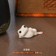 Qingbilin QBILY tea pet ornaments Zen Buddhist ceramic small frogs can raise small tea pets tea room tea table decoration tea ceremony accessories tea pet ornaments Xiaoyao frog + clay lotus leaf