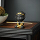 Yuxuan handmade purple sand tea pet with personality that can raise creative little monkey monkey tea play fish tank bonsai ornaments YYH---Purple clay little monkey painting gold belt stick