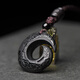 Ciling Pavilion Obsidian Pendant Good Fortune Necklace Pendant Jewelry Safety Buckle Trendy Jade Pendant Men and Women Amulet Jade Pendant