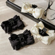 Morning stars sweet black and white double-sided bow hair clip for the back of women's head 2025 new ball head temperament hair clip autumn and winter headwear two bow clips black