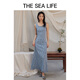 Das Meeresleben OU Hai Yisheng Kleid Damen 24 Sommer New Slim Fit Slim Quastel Strick -Suspender Kleid 15867 Harbor Blue M.