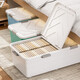 Lijie under-bed storage box flat large-capacity storage box student dormitory under-bed storage box cat litter box extra-large wheeled single opening lid and heightened version 61*41*22 gray