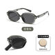 Portable folding polarized sunglasses on the beach, beach, woman's round face, oval, slim European and American sunglasses, Cangxue [Give a round storage bag]