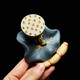 Fuyaji tea pet ornaments Yixing purple sand fully handmade boutique frog lotus seed lid holder tea set accessories
