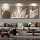 Meiyou Chunshi runs simple modern living room sofa background wall decoration painting light luxury high-end triptych painting feather hanging painting JD13796 left and right 35*50 middle 70*50 crystal porcelain aluminum alloy black frame