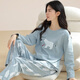 Yu Zhaolin (Yuzhaolin) pijama para mujeres algodón puro 2021 Nuevo pijama de celebridades de Internet para mujeres en primavera y otoño gran tamaño de manga larga juego de ropa para el hogar NSWR-01N9905 M [sugerido 80-105Jin [Jin equivale a 0.5 kg]]]