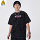 Rockplan National Trend T-Shirt Kurzarm Männer große Größe, was gedruckte Trendtops reine Baumwolle A3884-DX Black Retro Version M.