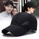 Hat Yijin Hat Unisex Couple Outdoor Baseball Cap Men's Summer Breathable Peaked Cap Trendy Fashion Sun Protection Hat Pure Black (Adjustable)