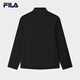 FILA Official Men's Woven Jacket 2025 Spring New Fashion Casual Basic Plus Velvet Stand Collar Jacket for Men True Black-BK XL