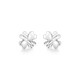 Mengjinyuan PT950 platinum earrings, heart-warming lucky four-leaf clover earrings, birthday gift for girlfriend, love four-leaf clover - about 1.75g