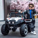 New children's electric car with remote control four-wheel drive off-road vehicle that can sit on baby car and child toy car white + four-wheel drive + remote control / swing + Bluetooth / pull rod
