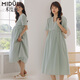 
Miduli maternity dress summer thin maternity skirt medium long large size loose maternity dress summer apricot L
