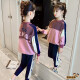 Girls Suits Autumn Clothes 2022 Spring New Fashionable Children's Clothes for Large Children Girls Long-Sleeved Sweatshirts Sports Pants Internet Celebrity Sports Clothes Two-piece Set 3-12 Years Old Trendy Brand Blue 140cm