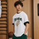 
Li Ning Quick-drying T-shirt丨Anti-bacterial cool round neck short-sleeved T-shirt men's summer outdoor printed casual loose sports top [anti-bacterial] Standard white 671-7 XL