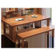 GIVANSH New Chinese Dining Table Home Dining Table Chair Combination Simple Living Room Large Board Reading Table Workbench Integrated Solid Wood Desk CR9901# Walnut Color Single Table 140x80x75cm