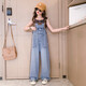 Girls denim overalls 2025 new children's fashionable autumn clothes Korean version of street big children's suspender pants overalls 160