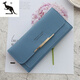 Cool Kangaroo 2025 NUEVA billetera japonesa y coreana Long embrague para mujeres Gran capacidad Posición múltiple Color sólido simple Versión de materia de materia de materia de polvo profunda y de moda
