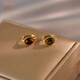 LANSILL retro unique tiger eye stone earrings for women 2025 new niche high-end ear buckle oval small Maillard earrings E3732 Maillard tiger eye stone ear buckle
