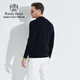 Raidy Boer [machine washable and shrinkable] Men's wool semi-zippered badge sweater 5009 Black 180/52/XL