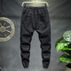 
Tangzhi (TZTOZVIS) Spring and Summer Harem Jeans Men Loose Elastic Casual Working Pants Men Plus Fat Plus Large Size Pants Men Black 5XL