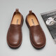 Camel occidental (Vancamel) Chaussures martin à bout large respirant chaussures de travail chaussures rond Courette recouverte de la tête de vache de vache large tête grande peau chaussures grandes taille pour hommes chaussures texturées monocylonneux jaune-brun (ensemble) 41