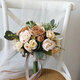 [New recommendation] Retro champagne brown bridesmaids wedding bouquets wedding travel photography simulation Three lives Three lives White + Champagne Peony bouquets