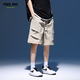 
Foss Phil shorts men's summer workwear trendy casual ice silk mid-pants loose sports five-point pants 9906 khaki 2XL