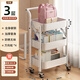 Youqin school bag storage rack books removable small push table storage bookshelf with wheels floor-standing table bag artifact