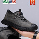 卡帝乐鳄鱼（CARTELO）品牌男鞋新款真皮软底皮鞋男加绒棉鞋休闲鞋户外防滑登山鞋 9226灰色单鞋 38