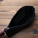 JLFGPJ New Men's Genuine Leather Long Zipper Wallet First Layer Cowhide Clutch Mobile Phone Bag Simple Women's Handbag Ultra Thin Black