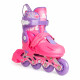 COUGAR Flash Roller Skates Children's Set Adjustable Skates Pink Purple M Size