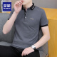 Camiseta de manga corta de Romon Cotton Manga de moda 2023 White Top Summer Summer Men's Polo Camisa para hombres Media manga 679 Negro 2xl adecuado para 145-165Jin [Jin es igual a 0,5 kg]